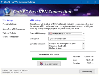 chrispc free vpn connection review