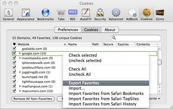 Bild 0 für Safari Cookies