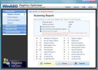 WinASO Registry Optimizer