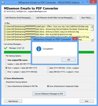 MDaemon to PDF Converter