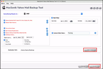 MacSonik Yahoo Mail Backup Tool