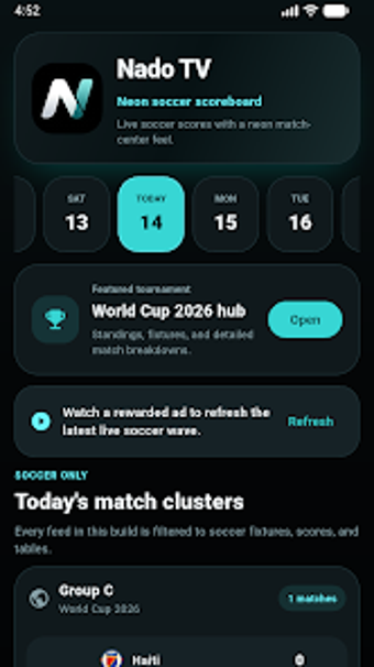 Bild 0 für Nado TV - Live Soccer Sco…