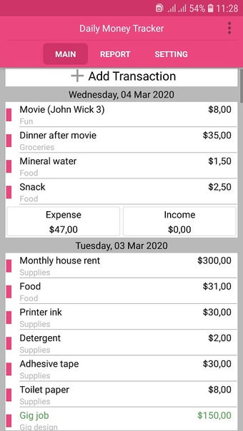 Daily Money Tracker