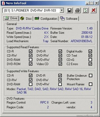 Image 0 for Nero InfoTool