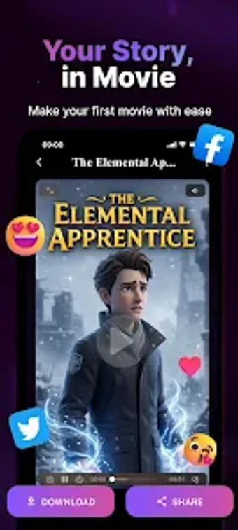 Immagine 0 per Cinely: AI Film  Movie Ma…