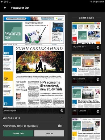 Bild 0 für Vancouver Sun ePaper