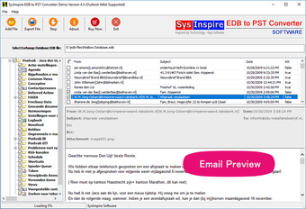 SysInspire EDB to PST Converter