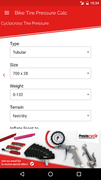 Bike Tire Pressure Calculator