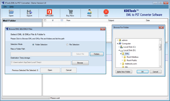 Image 0 pour Kdetools EML to PST Conve…
