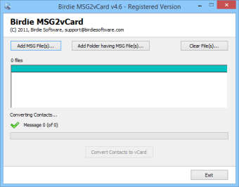 Download Birdie MSG to vCard Converter for Windows