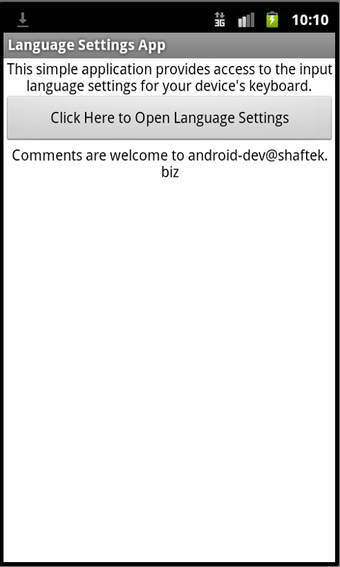 Language Settings App