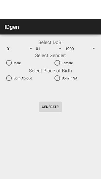 SA ID Number Generator