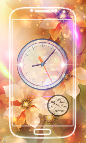 Leaves Analog Clock Live Wallpaper