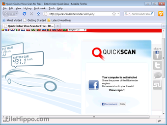 Obraz 1 dla Bitdefender QuickScan