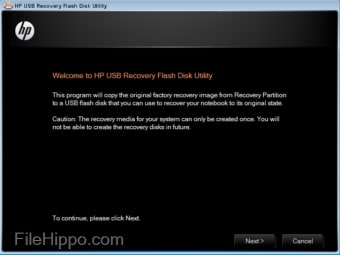 HP USB Recovery Flash Disk Utility