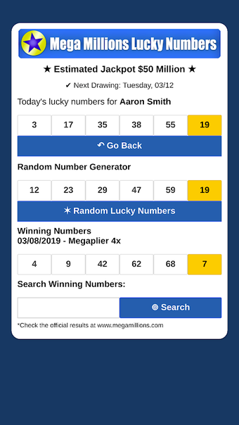 Obraz 0 dla Mega Millions Lucky Numbe…