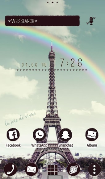 Wallpaper Rainbow Eiffel Theme