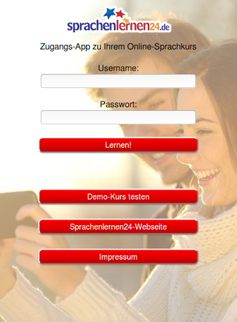 Sprachenlernen24-Zugangsapp zu Ihren Onlinekursen