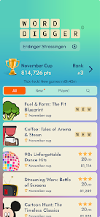 Bild 0 für Word Digger: Puzzle Tourn…