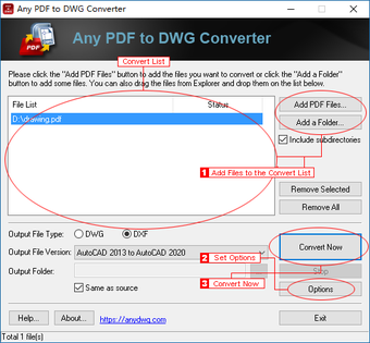 Any PDF to DWG Converter