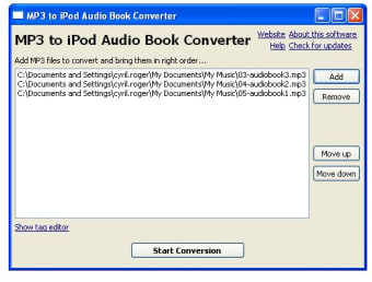 MP3 to iPod Audio Book Converter