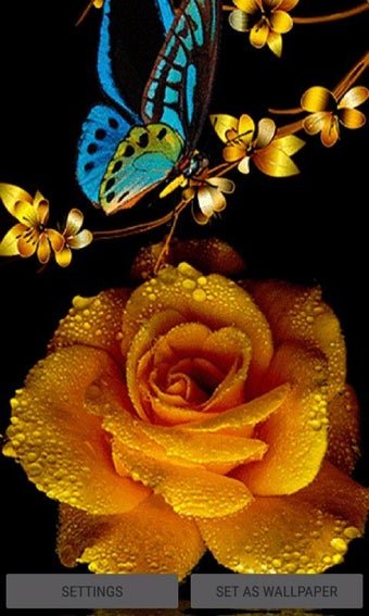 Immagine 0 per Golden Rose Live Wallpape…