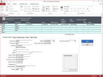 Imagen 0 para HR Employee MS Access Dat…