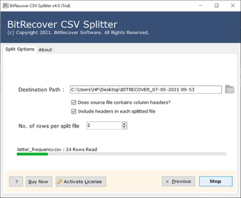 Bild 0 für BitRecover CSV Splitter T…