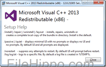 Visual C++ Redistributable Packages for Visual Studio 2013