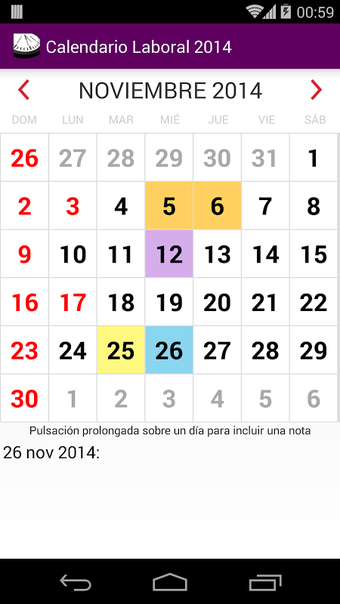 Calendario 2014 Colombia