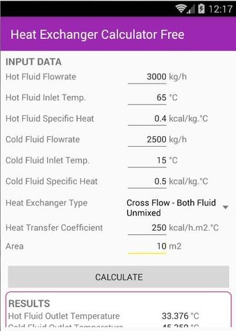 Image 0 pour Heat Exchanger Calculator…