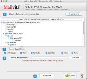 Image 0 pour MailVita OLM to PST Conve…