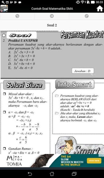 Contoh Soal Matematika SMA SMK dan MA