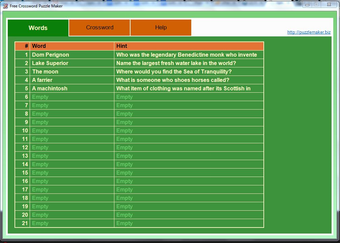 Free Crossword Puzzle Maker