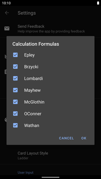 1 Rep Max Calculator and Log