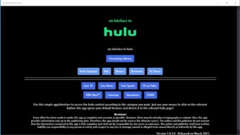 an interface to hulu