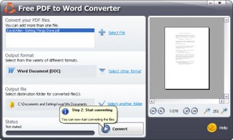 Image 3 for SmartSoft Free PDF to Wor…