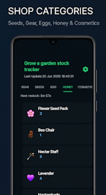 Image 0 pour Track stock for grow a ga…