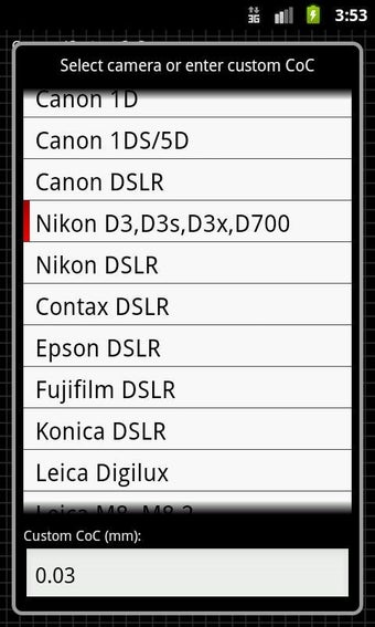 DoF Calc