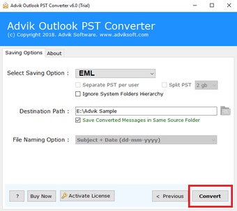 Obraz 0 dla Advik PST to EML Converte…