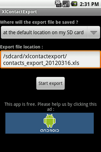 Image 0 for XlContactExport