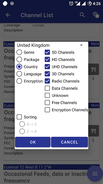 Immagine 0 per Eutelsat Frequency List