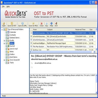 QuickData OST to PST