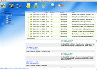 Backuptrans Android SMS to iPhone Transfer for Mac