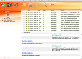 Backuptrans iPhone SMS to Android Transfer for Mac