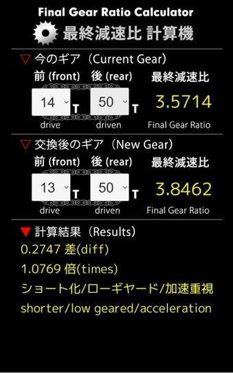 Image 0 for Final Gear Ratio Calculat…