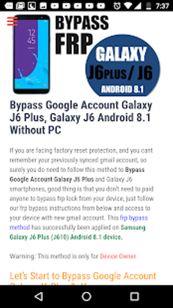 Image 1 for Bypass FRP Lock