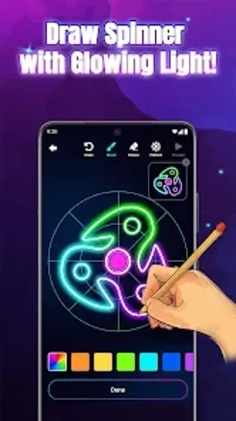 Bild 0 für Glow Spinner: Finger Draw…
