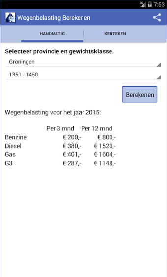 Wegenbelasting berekenen