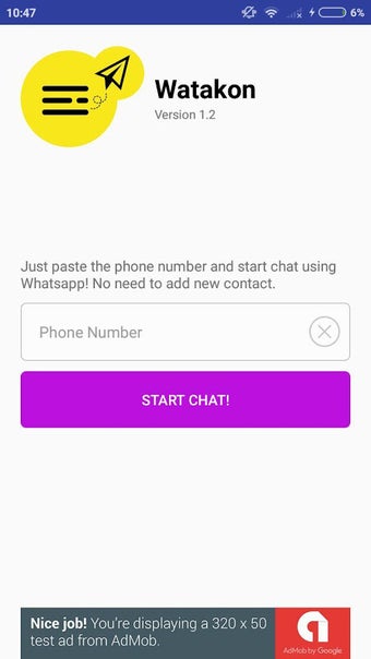 Watakon (Whatsapp without adding Contact)